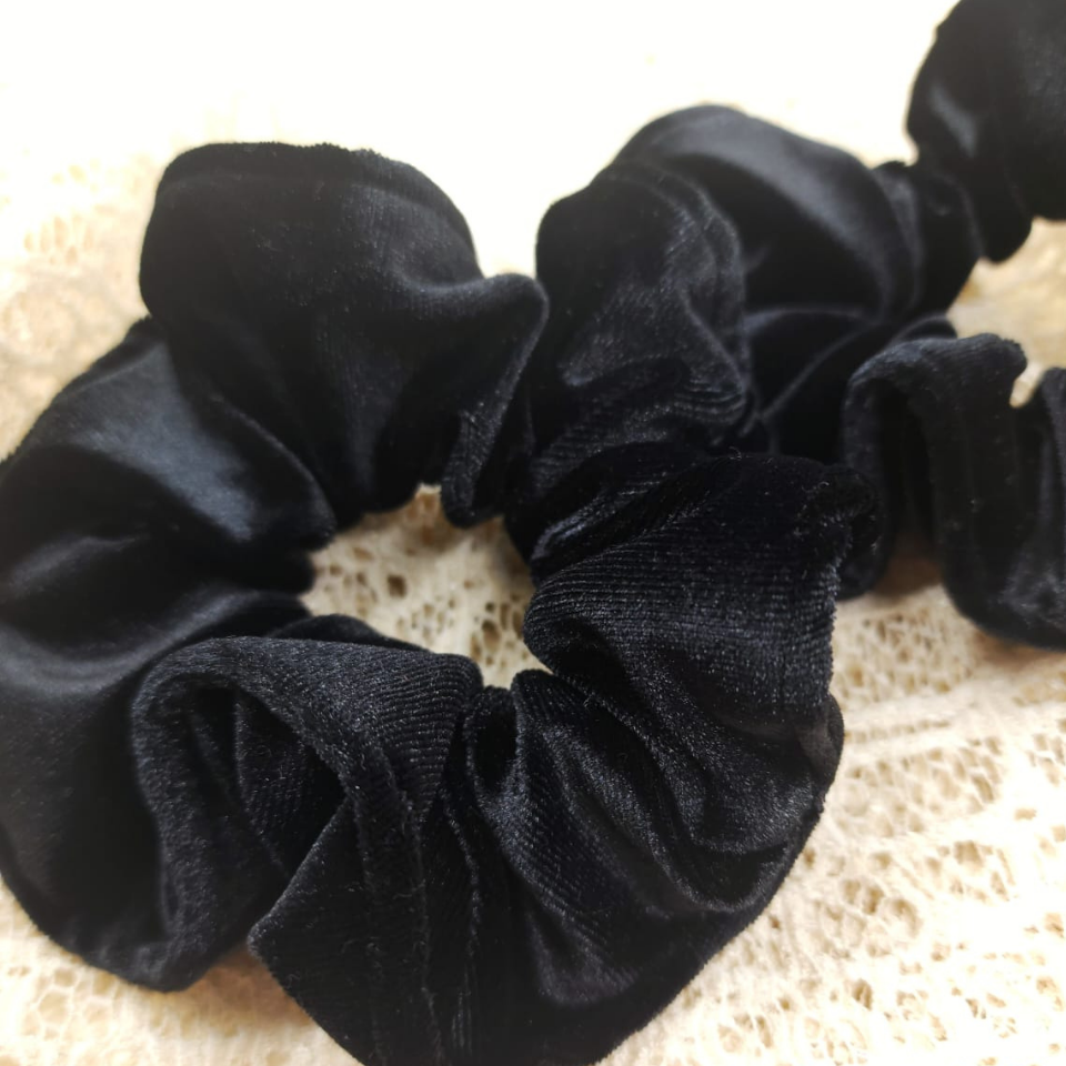 Le Petit Dodo Siyah Kadife Scrunchie