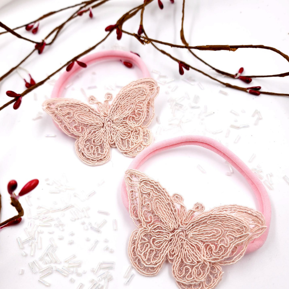 Le Petit Dodo Pink Kelebek Saç Bandı