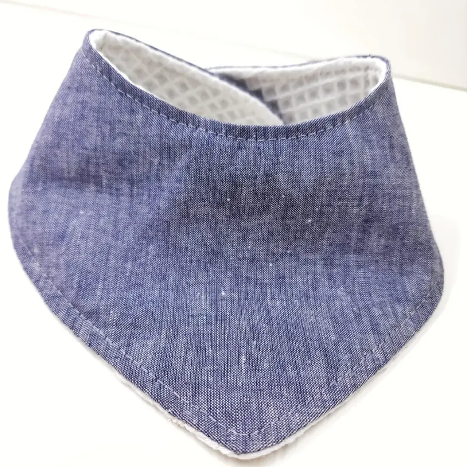 Le Petit Dodo Lacivert Keten  %100 Pamuk Fular Önlük & Bebek Boyunluk - El Yapımı 0-24 Ay