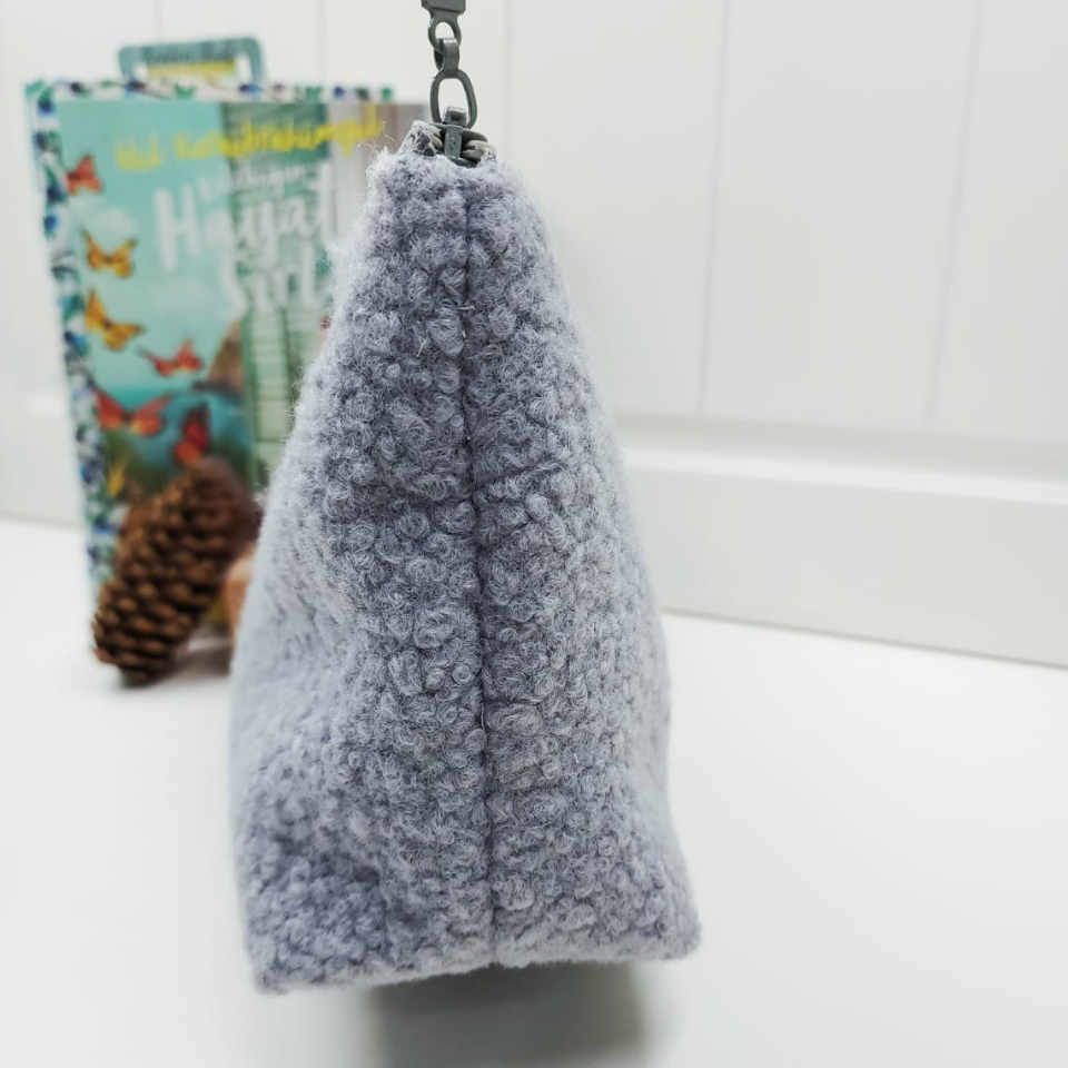 Gri Buklet Portföy & Clutch Çanta