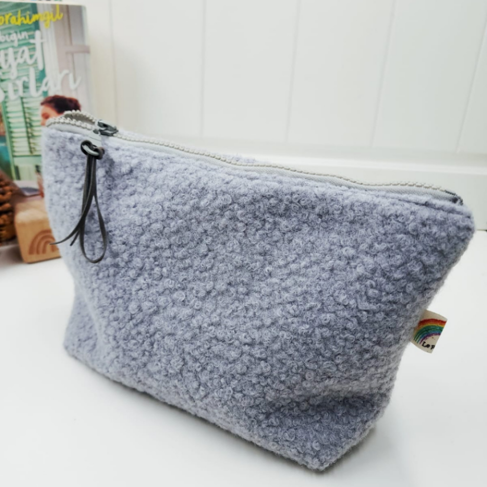 Gri Buklet Portföy & Clutch Çanta