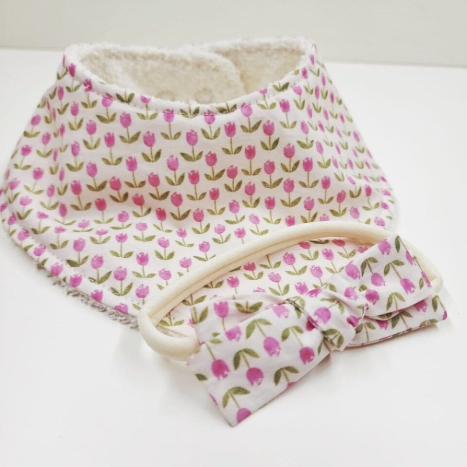 Tulipe Bebek Salya Önlüğü ve Saç Bandı