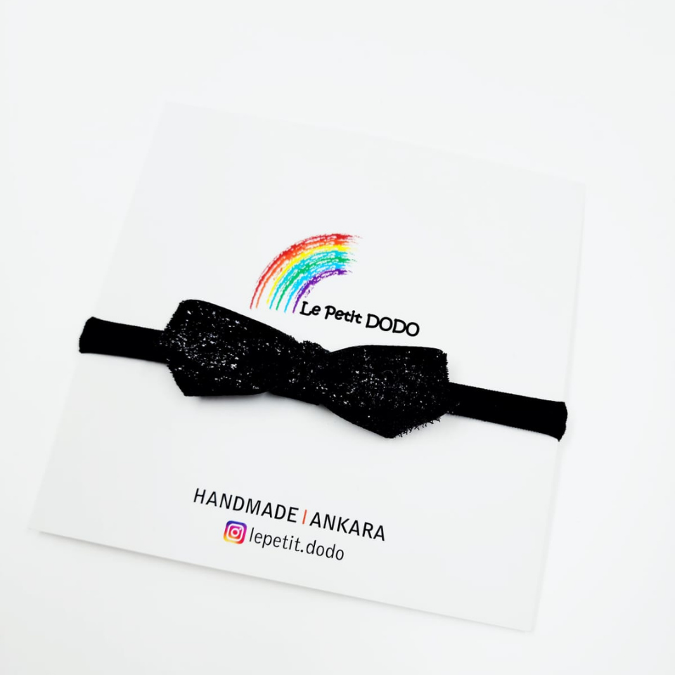 Le Petit Dodo  Siyah Parıltılı Saç Bandı
