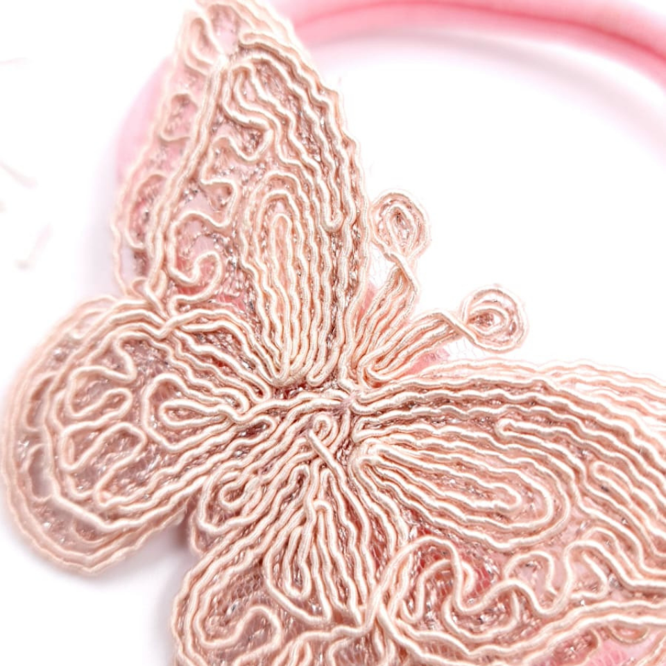 Le Petit Dodo Pink Kelebek Saç Bandı