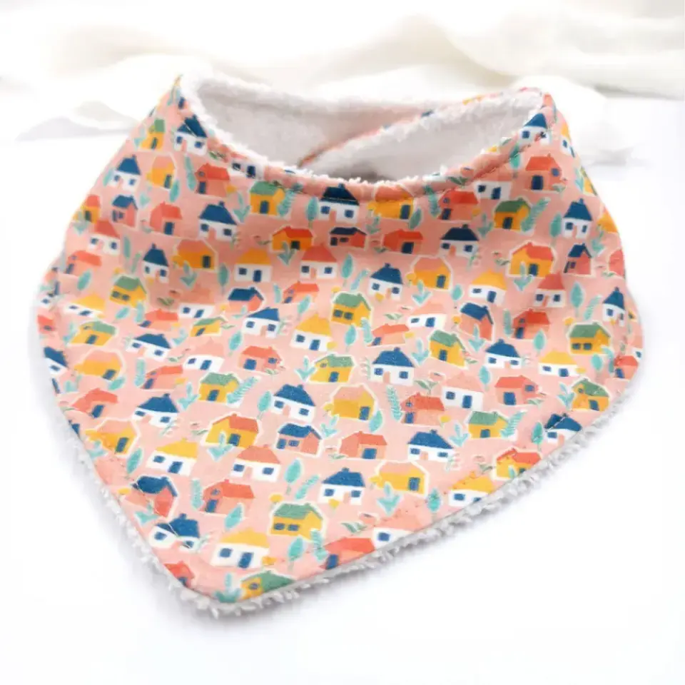 Le Petit Dodo Sweet Home %100 Pamuk El Yapımı Bebek Salya Önlüğü – 0‑24 Ay