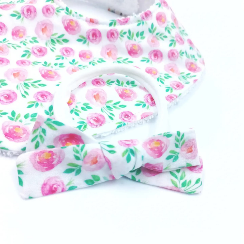 Le Petit Dodo Rosie %100 Pamuk Mama Önlüğü ve Saç Bandı – 0‑24 Ay El Yapımı, Emici ve Yumuşak