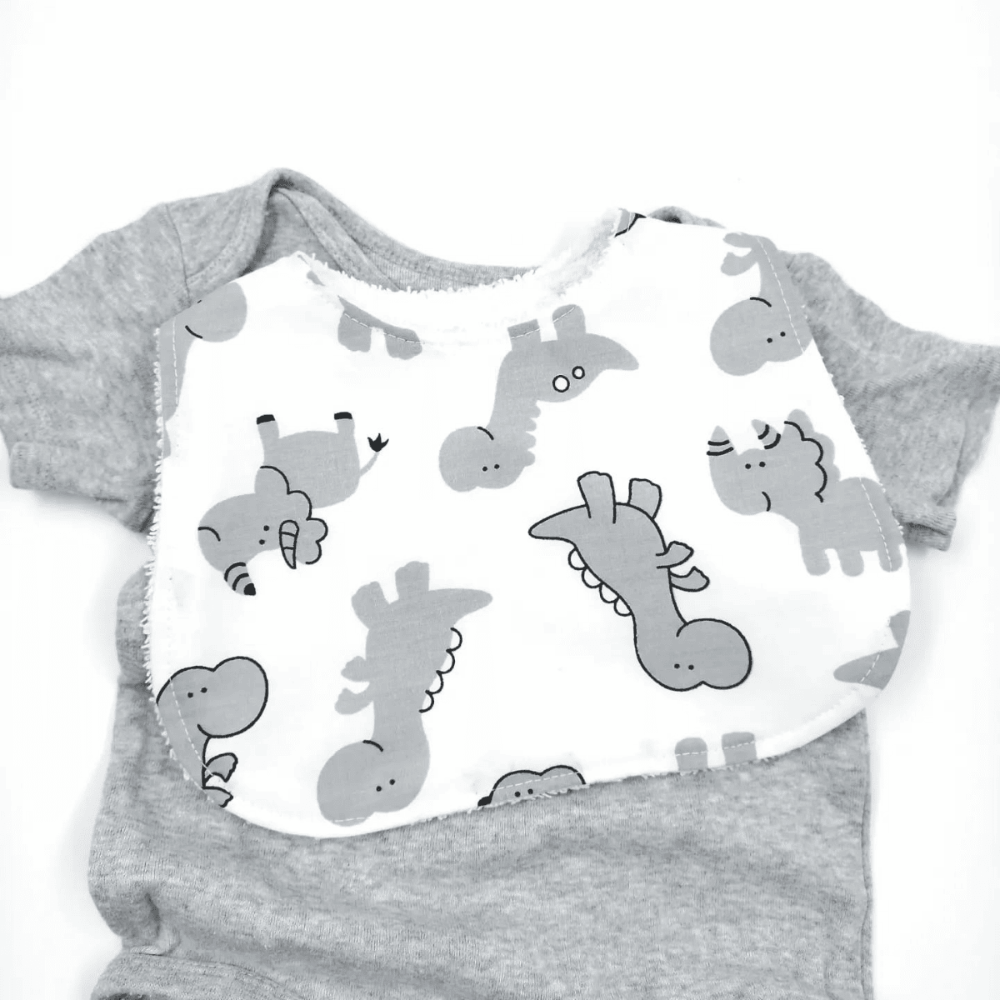 Le Petit Dodo Dino %100 Pamuk Mama Önlüğü – 0‑24 Ay El Yapımı, Emici ve Yumuşak