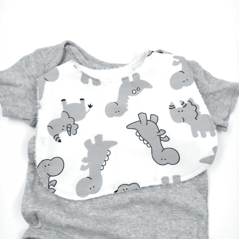 Le Petit Dodo Dino %100 Pamuk Mama Önlüğü – 0‑24 Ay El Yapımı, Emici ve Yumuşak