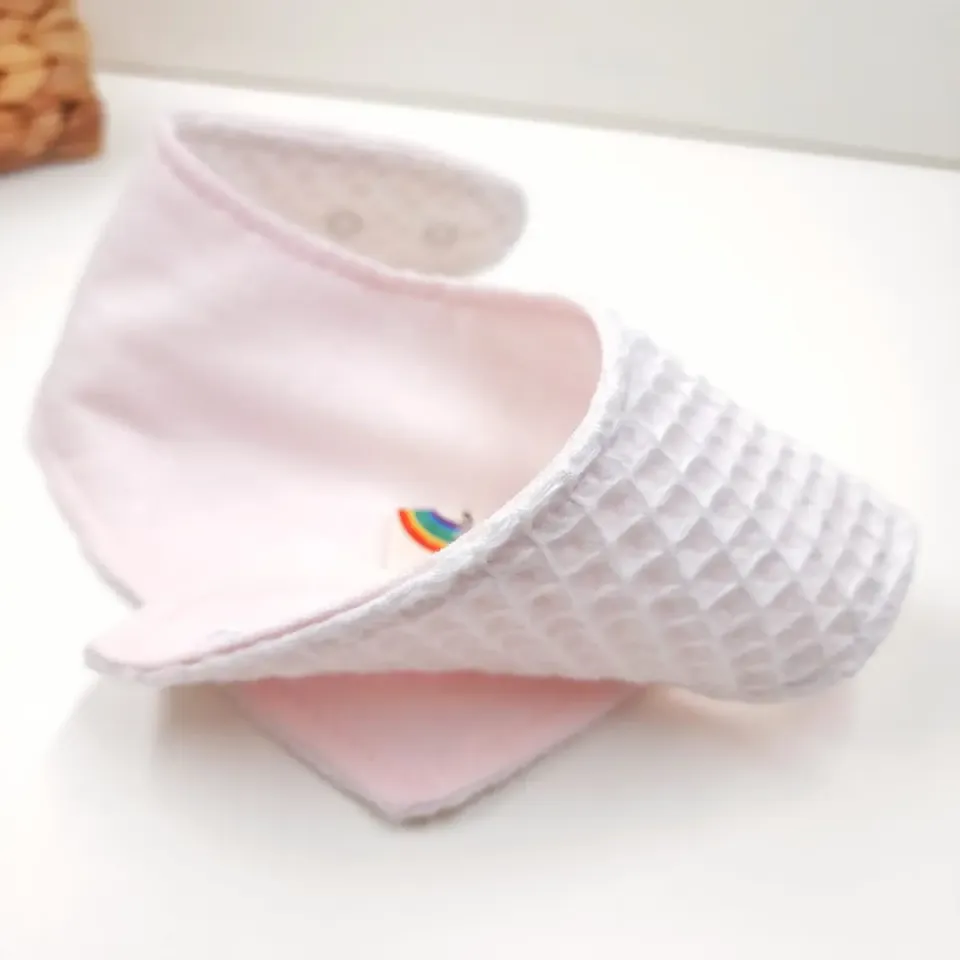 Le Petit Dodo Pink Keten  %100 Pamuk Fular Önlük & Bebek Boyunluk - El Yapımı 0-24 Ay