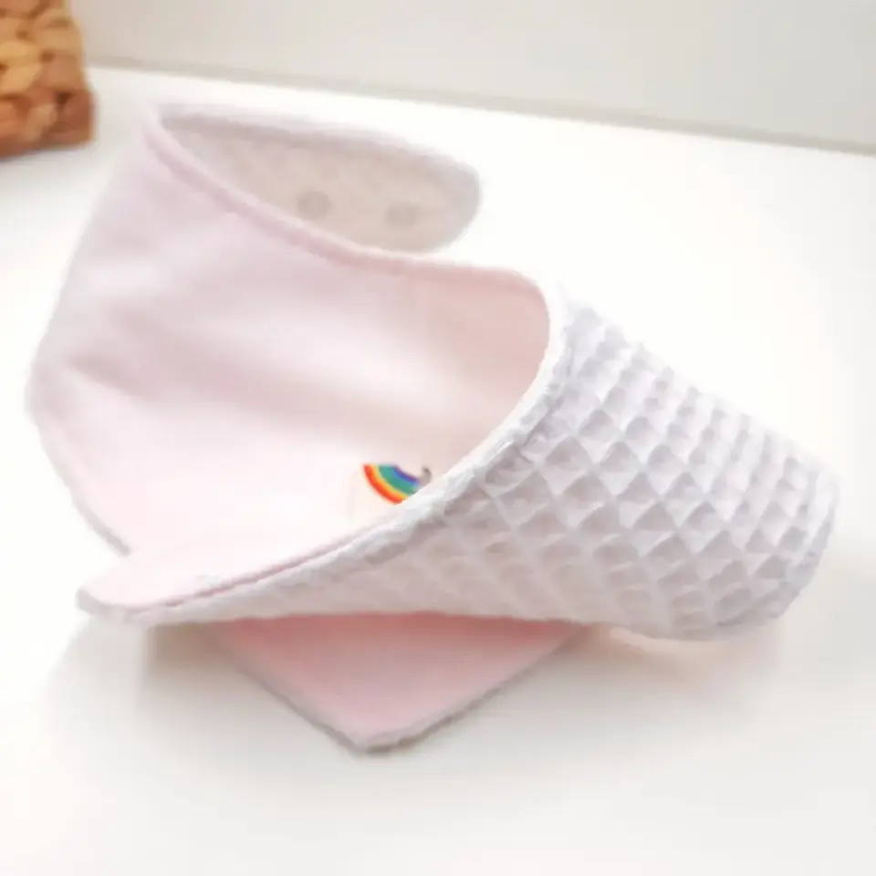 Le Petit Dodo Pink Keten  %100 Pamuk Fular Önlük & Bebek Boyunluk - El Yapımı 0-24 Ay