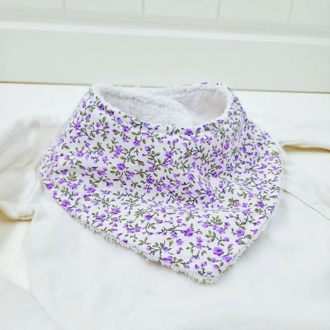 Le Petit Dodo Lavande %100 Pamuk El Yapımı Bebek Salya Önlüğü – 0‑24 Ay