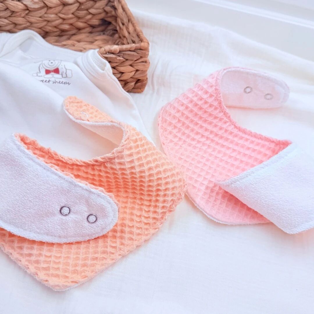 Le Petit Dodo 2'li Su Geçirmez Soft  El Yapımı Bebek Salya Önlüğü – 0‑24 Ay