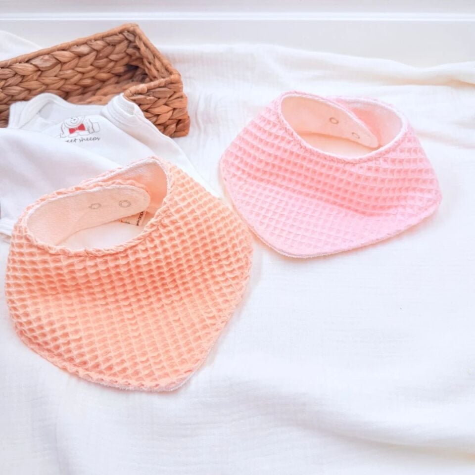 Le Petit Dodo 2'li Su Geçirmez Soft  El Yapımı Bebek Salya Önlüğü – 0‑24 Ay