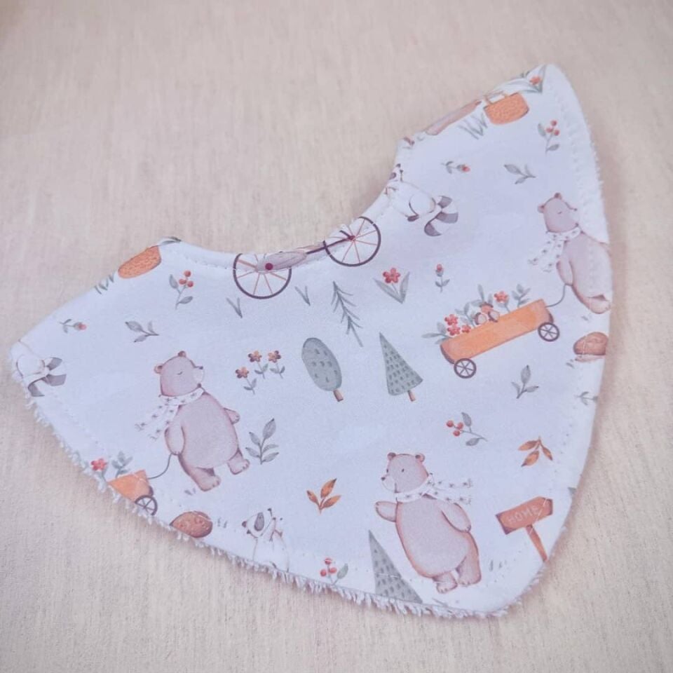 Le Petit Dodo Barney %100 Pamuk Mama Önlüğü – 0‑24 Ay El Yapımı, Emici ve Yumuşak