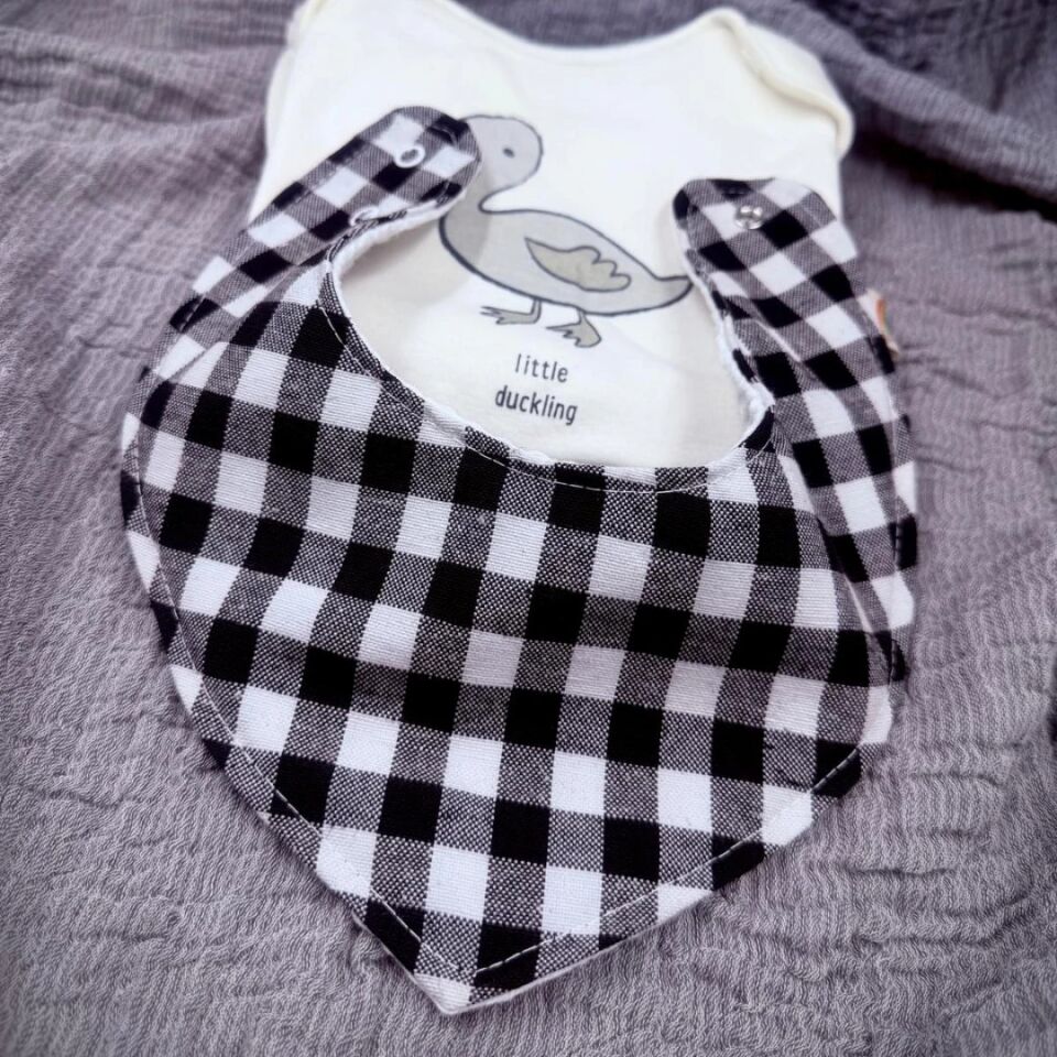 Le Petit Dodo Black and White Fular Önlük & Bebek Boyunluk