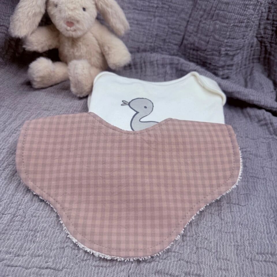 Le Petit Dodo Pötikare  %100 Pamuk Mama Önlüğü – 0‑24 Ay El Yapımı, Emici ve Yumuşak