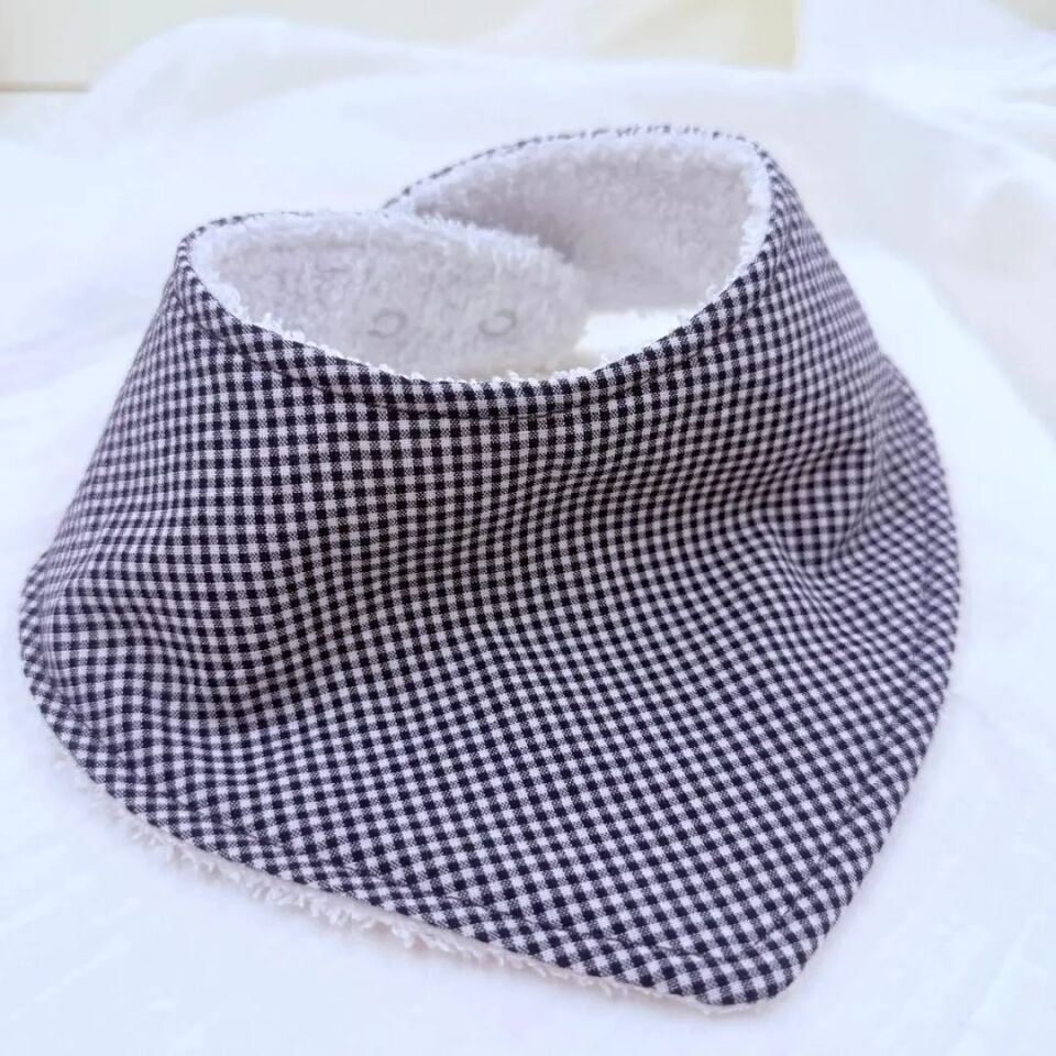 Le Petit Dodo Lacivert Pötikare %100 Pamuk El Yapımı Bebek Salya Önlüğü – 0‑24 Ay