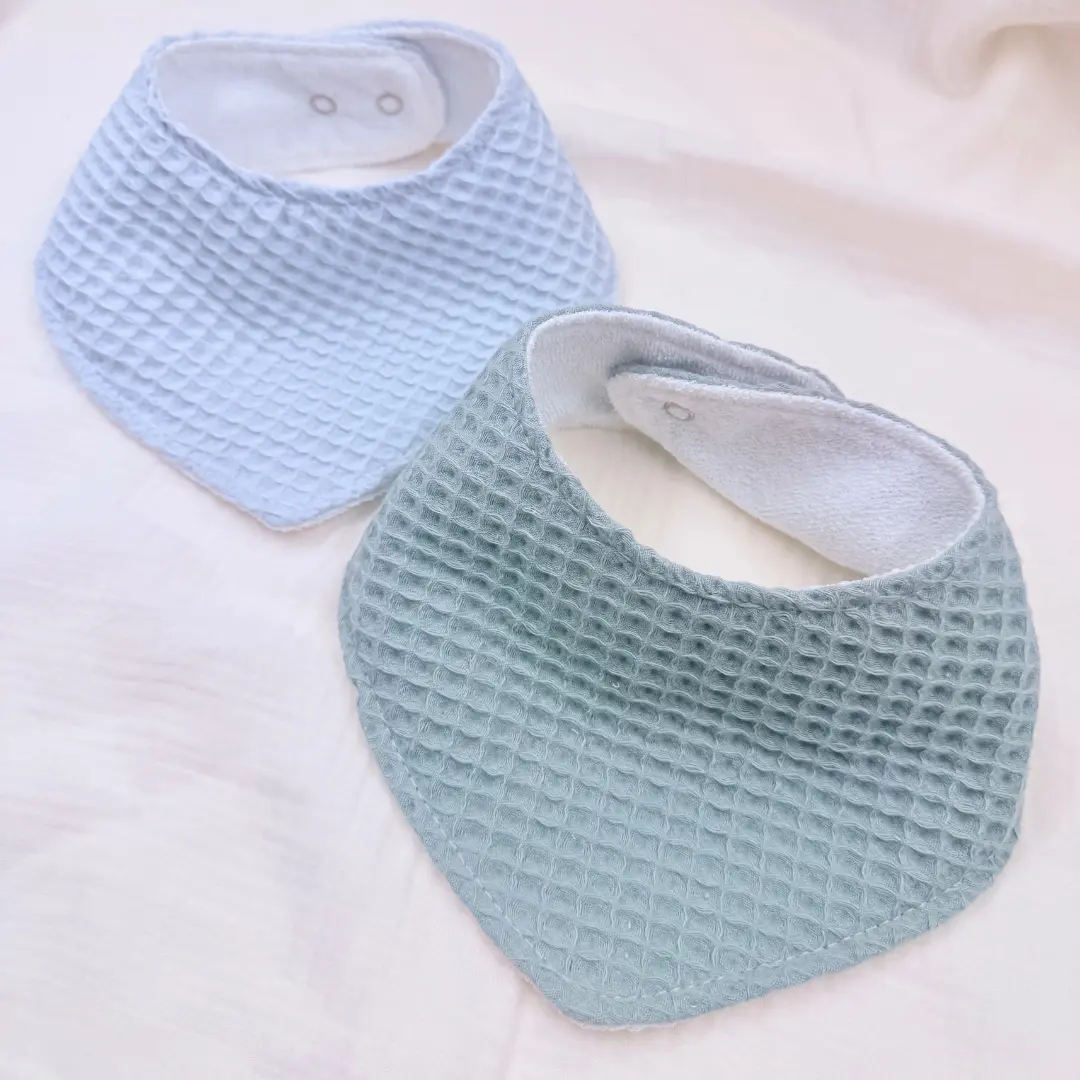 Le Petit Dodo 2'li Su Geçirmez Blue Green  El Yapımı Bebek Salya Önlüğü – 0‑24 Ay