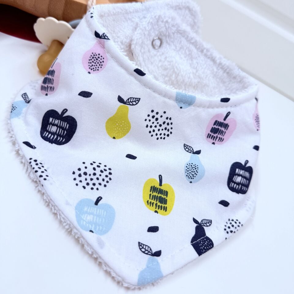 Le Petit Dodo Fruits %100 Pamuk El Yapımı Bebek Salya Önlüğü – 0‑24 Ay