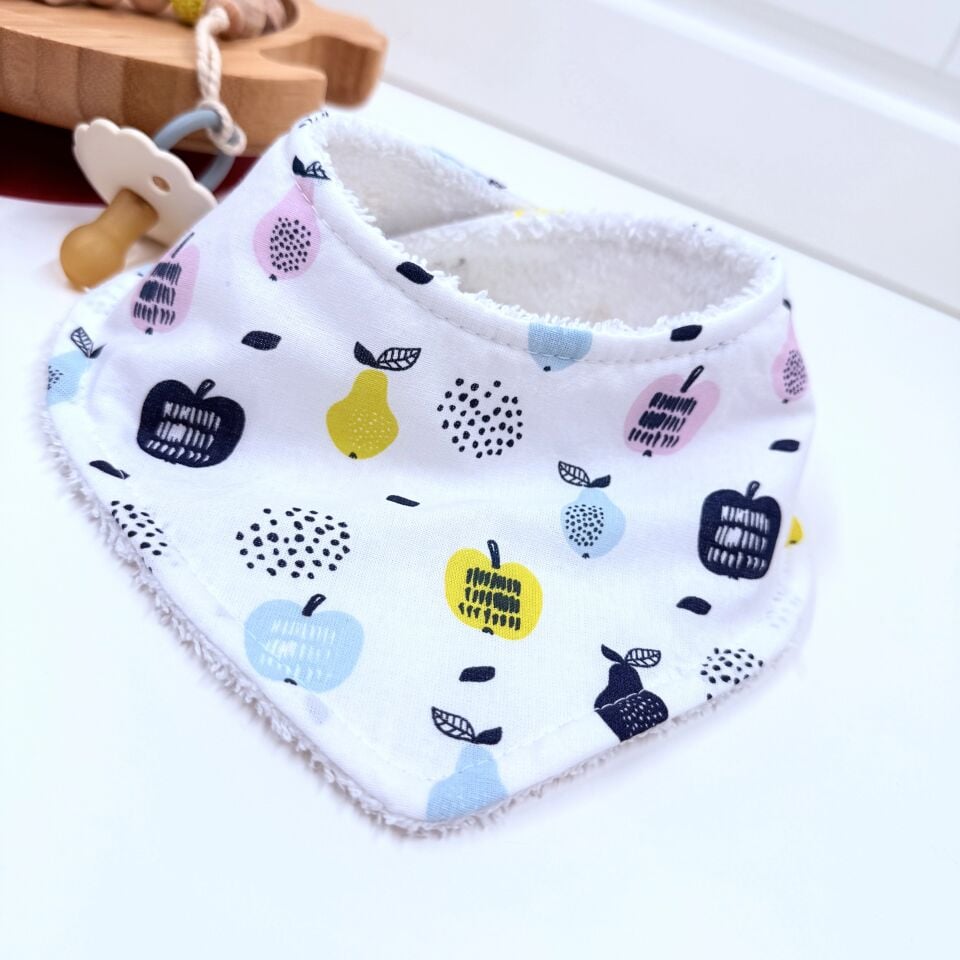 Le Petit Dodo Fruits %100 Pamuk El Yapımı Bebek Salya Önlüğü – 0‑24 Ay