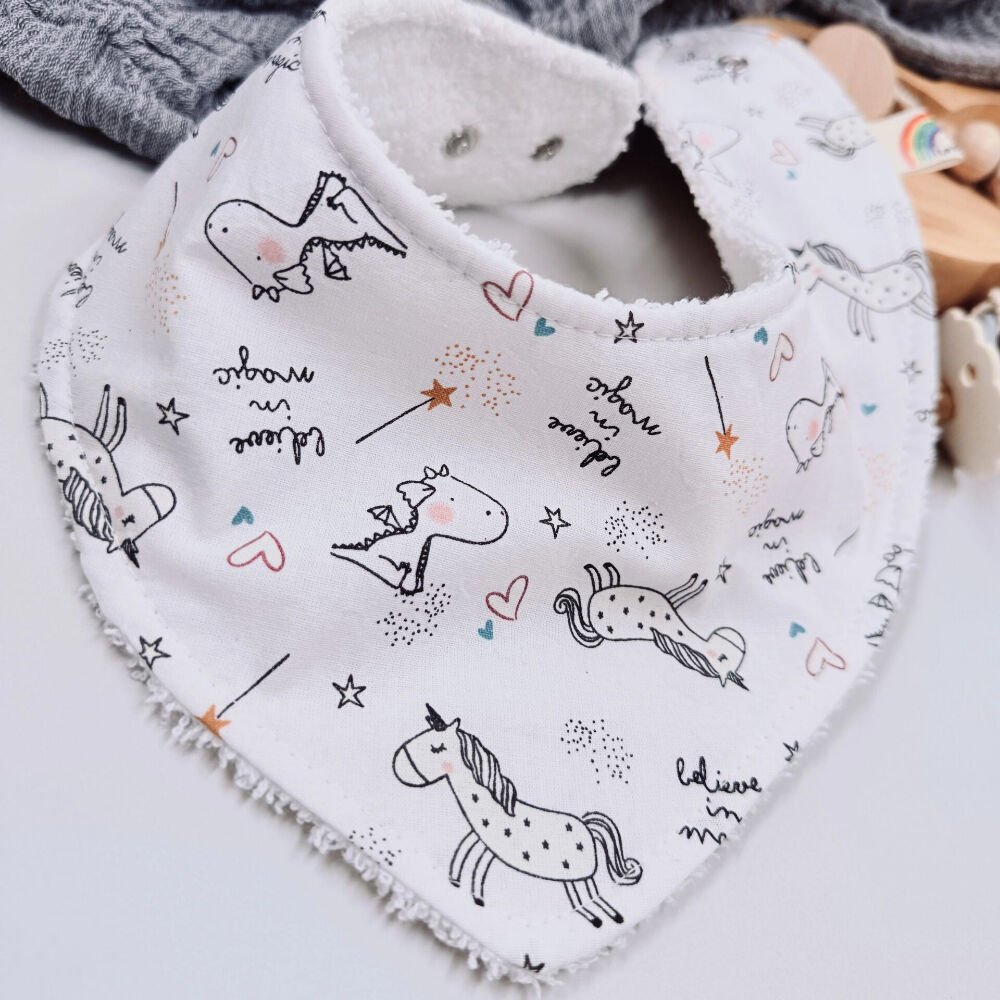 Unicorn %100 Pamuk El Yapımı Bebek Salya Önlüğü – 0‑24 Ay