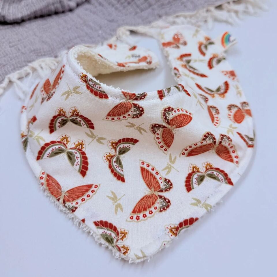 Le Petit Dodo Papillon %100 Pamuk El Yapımı Bebek Salya Önlüğü – 0‑24 Ay