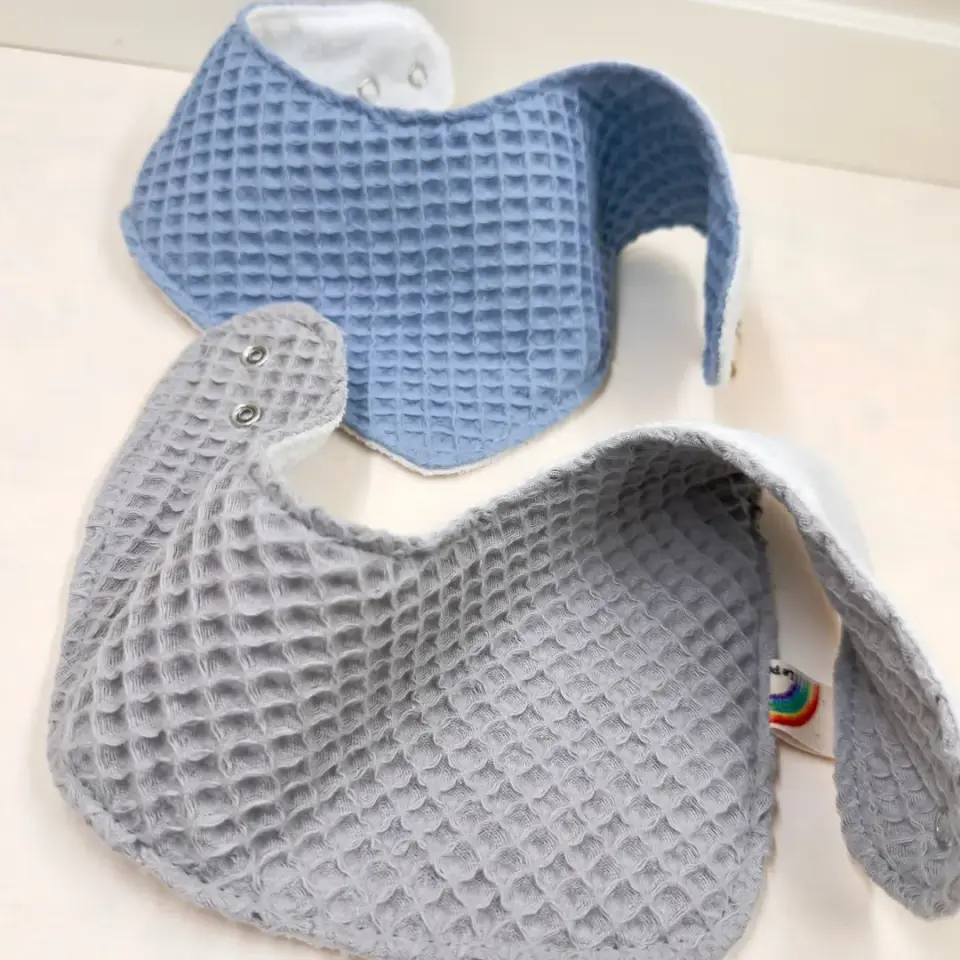 Le Petit Dodo 2'li Su Geçirmez Dark Blue Grey Bebek Salya Önlüğü