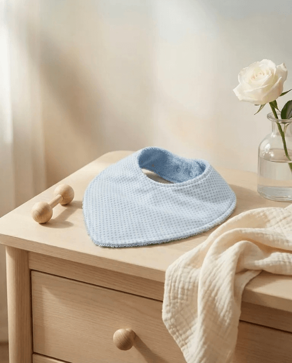 Sea  %100 Pamuk Mama Önlüğü – 0‑24 Ay El Yapımı, Emici ve Yumuşak