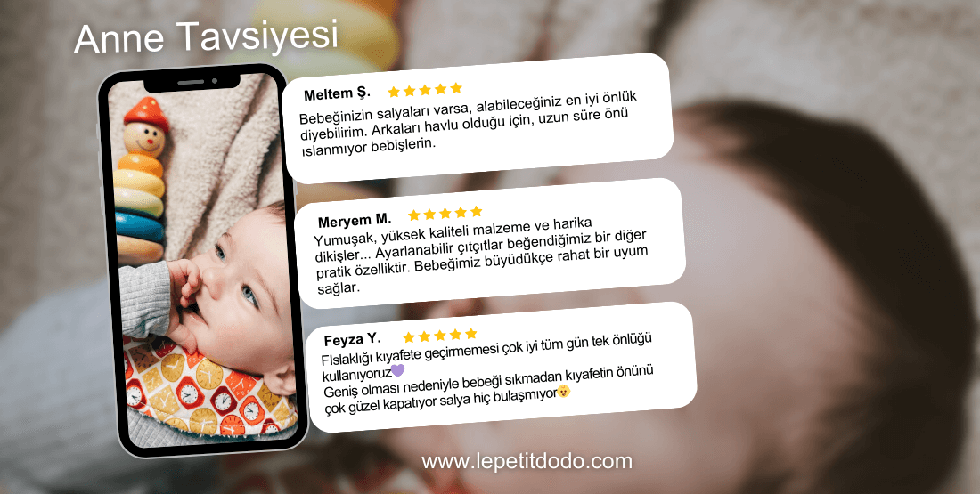 %100 Pamuklu, Emici Bebek Mama ve Salya Önlükleri